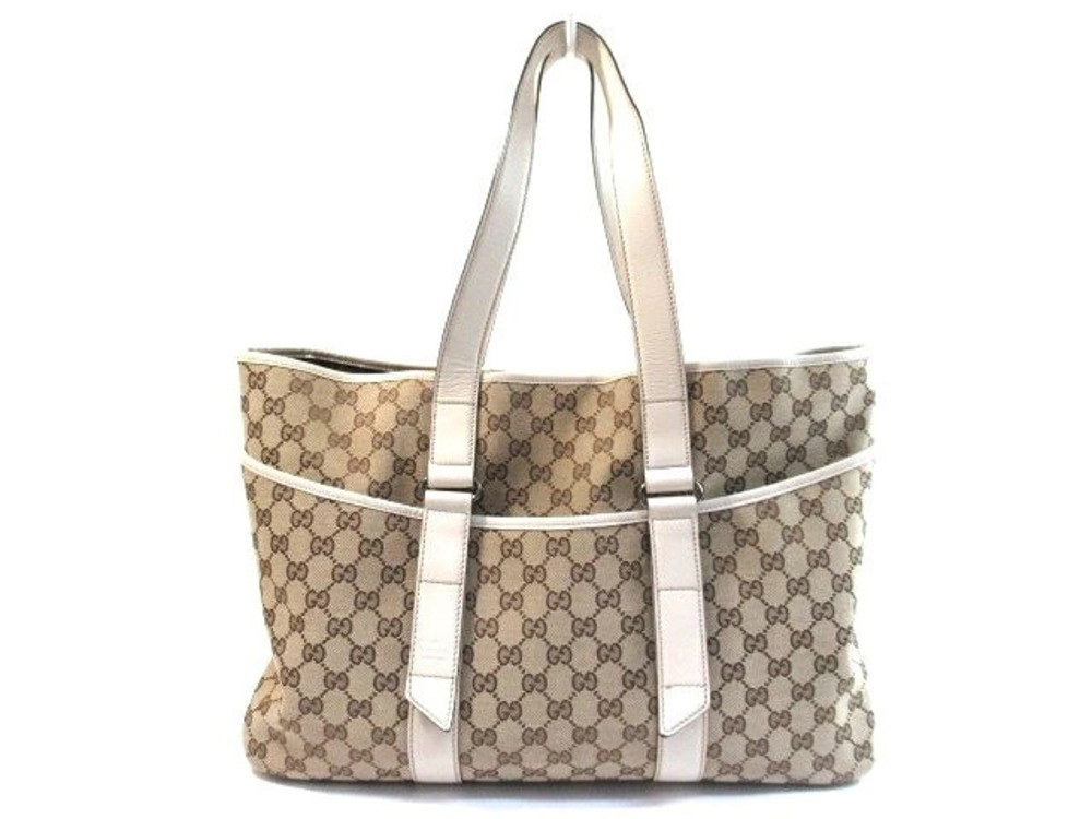 Gucci tote bag GG canvas Beige Cream Ivory White
